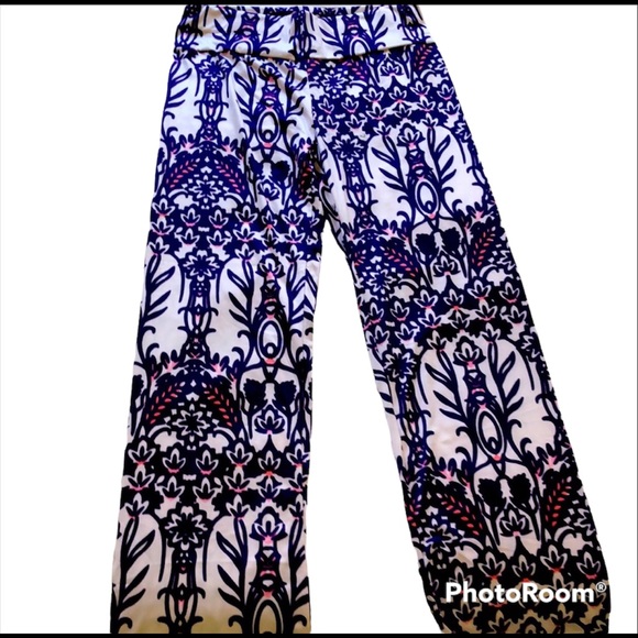🌺 Purple Psychedelic Flared Leg Light-Weight Pants Women’s Size Small - Picture 1 of 3